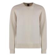 Geribbelde crew-neck sweater in katoenmix Hugo Boss , Beige , Heren