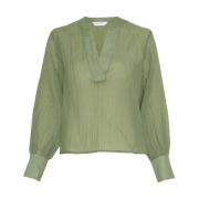 Lange mouw shirt MSCHGesigne stijl Moss Copenhagen , Green , Dames