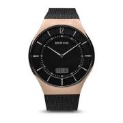 Heren Radiogestuurd 40 mm Milanese Armband Horloge Bering , Black , He...