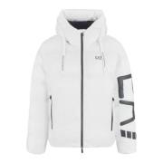 Witte Oversized Bomberjack met Zwart Logo Emporio Armani EA7 , White ,...