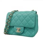 Pre-owned Leather chanel-bags Chanel Vintage , Blue , Dames