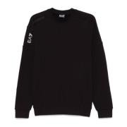 Zwarte Sweatshirt met Logodetail Emporio Armani EA7 , Black , Heren