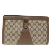 Pre-owned Canvas clutches Gucci Vintage , Beige , Dames