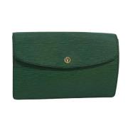 Pre-owned Leather clutches Louis Vuitton Vintage , Green , Dames