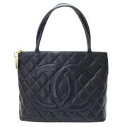 Pre-owned Leather chanel-bags Chanel Vintage , Black , Dames