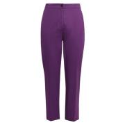 Paarse Chino Broek met Elastische Taille Marina Rinaldi , Purple , Dam...