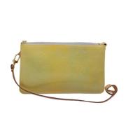 Pre-owned Leather pouches Louis Vuitton Vintage , Yellow , Dames