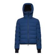 Blauwe Gewatteerde Donsjas met Hoge Kraag Moncler , Blue , Heren