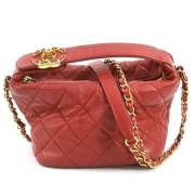 Pre-owned Leather chanel-bags Chanel Vintage , Red , Dames