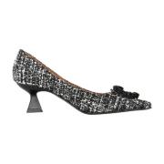 Witte Tweed Hak Pumps met Hartjuweel Roberto Festa , Black , Dames