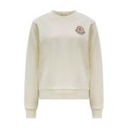 Witte Logo Patch Sweatshirt Casual Klassieker Moncler , White , Dames