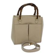 Pre-owned Leather gucci-bags Gucci Vintage , Beige , Dames