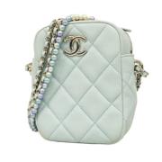 Pre-owned Leather chanel-bags Chanel Vintage , Blue , Dames