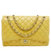 Pre-owned Leather chanel-bags Chanel Vintage , Yellow , Dames