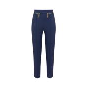 Blauwe Slim Fit Broek Elisabetta Franchi , Blue , Dames