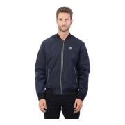 Blauwe Jas Fullzip Logo Lichtgewicht Vulling Emporio Armani , Blue , H...