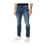 Casual Slim Fit Blauwe Denim Jeans Guess , Blue , Heren