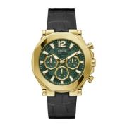 Heren Multifunctioneel Horloge Edge zwart, goud 46 mm Gw0492G3 Guess ,...