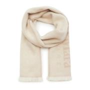 Logo Wollen Sjaal Licht Beige Max Mara , Beige , Dames