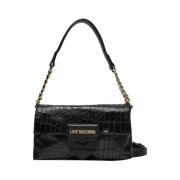 Elegante Zwarte Schoudertas Moschino , Black , Dames