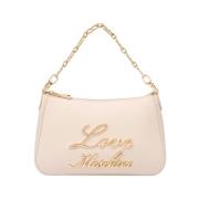 Ivoor Schoudertas Elegante Stijl Moschino , Beige , Dames