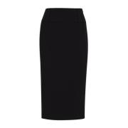 Slim Fit Zwarte Rok met Plooien Hugo Boss , Black , Dames