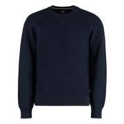 Geribbelde crew-neck sweater in katoenmix Hugo Boss , Blue , Heren