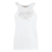 Geborduurde Katoenen Tanktop Stella McCartney , White , Dames