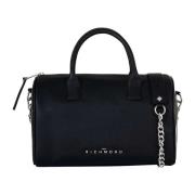 Zwarte Eco Leren Rits Tas John Richmond , Black , Dames