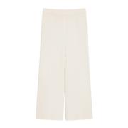 Rechte Pasvorm Elastische Taillebroek Max Mara , Beige , Dames