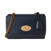 Medium Lily Nachtblauwe Leren Tas Mulberry , Blue , Dames