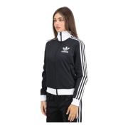 Zwarte Zip Track Top Sweater Adidas Originals , Black , Dames