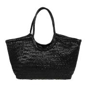 Zwarte Shopper Tas met Geweven Design Dragon Diffusion , Black , Dames