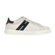 Witte Leren Sneakers met Groen Logo Hogan , White , Heren