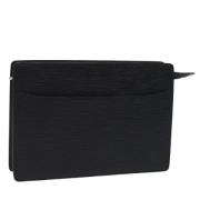 Pre-owned Leather clutches Louis Vuitton Vintage , Black , Dames