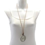 Pre-owned Leather necklaces Hermès Vintage , Beige , Dames