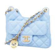 Pre-owned Leather chanel-bags Chanel Vintage , Blue , Dames