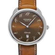 Pre-owned Stainless Steel watches Hermès Vintage , Brown , Heren