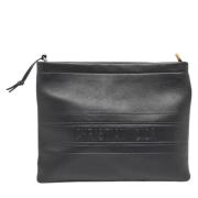 Pre-owned Leather clutches Dior Vintage , Black , Dames