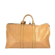 Pre-owned Leather handbags Louis Vuitton Vintage , Beige , Dames