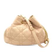 Pre-owned Leather crossbody-bags Dior Vintage , Beige , Dames