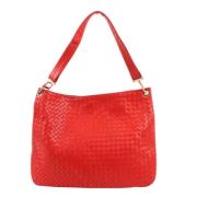 Pre-owned Leather shoulder-bags Bottega Veneta Vintage , Red , Dames