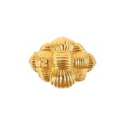 Pre-owned Metal brooches Fendi Vintage , Yellow , Dames