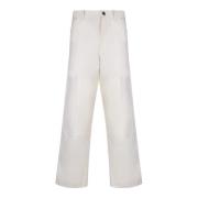 Elegante Regular-Fit Broek met Voorsluiting Moncler , White , Heren