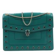 Pre-owned Leather handbags Bvlgari Vintage , Green , Dames