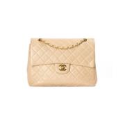 Pre-owned Leather chanel-bags Chanel Vintage , Beige , Dames