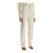 Hoge Taille Multi-Zak Broek Isabel Marant , Beige , Dames