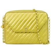 Pre-owned Leather chanel-bags Chanel Vintage , Yellow , Dames