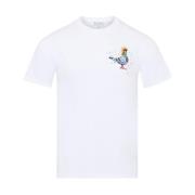 Grafische Print Wit T-shirt JW Anderson , White , Heren