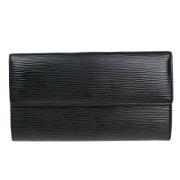 Pre-owned Leather wallets Louis Vuitton Vintage , Black , Dames